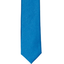 Load image into Gallery viewer, The front of an azure blue solid tie