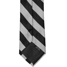 Load image into Gallery viewer, Black and Silver Striped Zipper Tie