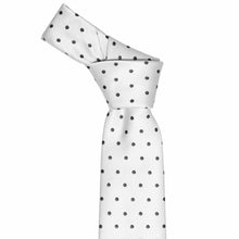 Load image into Gallery viewer, Polka dotted black and white tie knot
