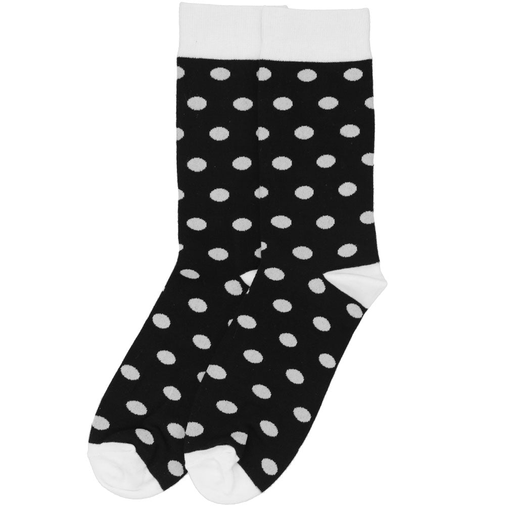 Men's Black and White Polka Dot Socks | Shop at TieMart – TieMart, Inc.