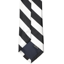 Load image into Gallery viewer, Black and White Striped Zipper Tie