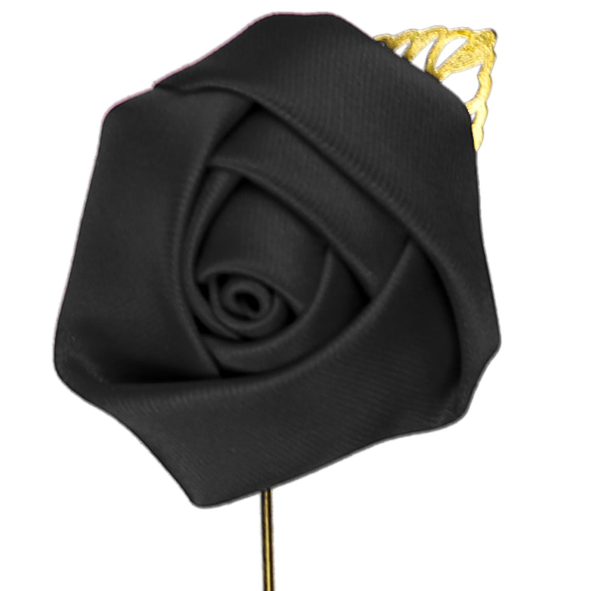 Black Premium Flower Lapel Pin | Shop at TieMart – TieMart, Inc.