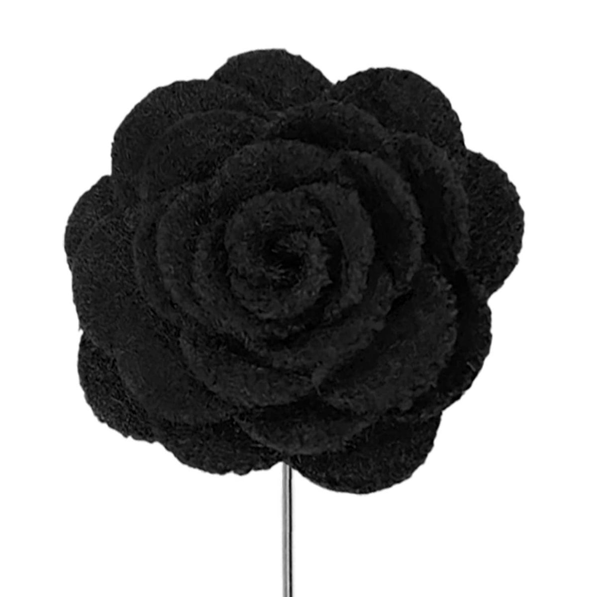 Black Matte Flower Lapel Pin | Shop at TieMart – TieMart, Inc.