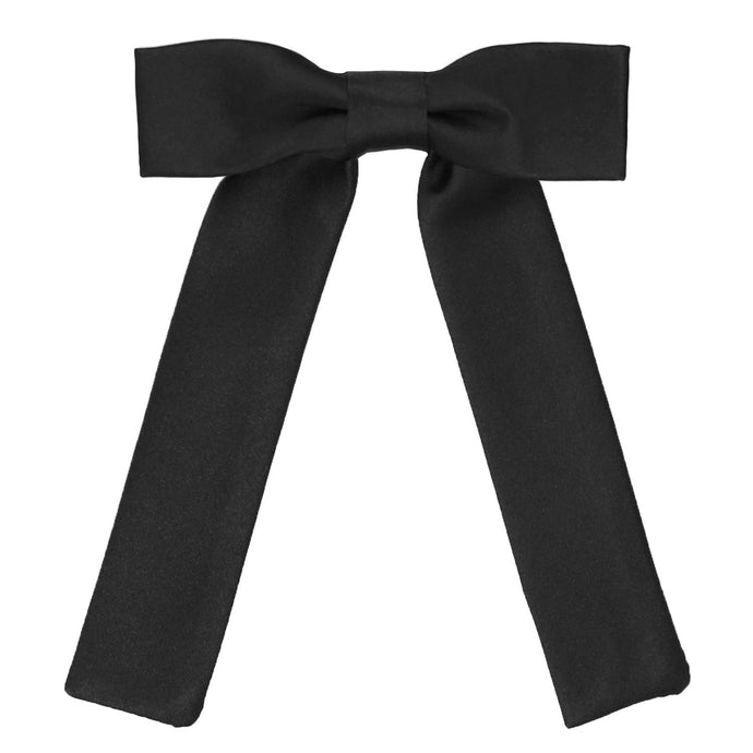 A black solid color kentucky colonel tie