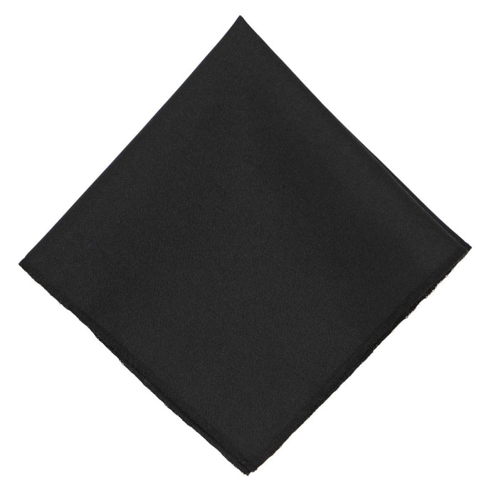 A solid black pocket square with a matte finish