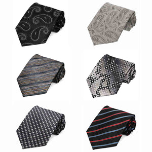 6 black pattern ties