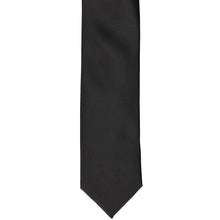 Load image into Gallery viewer, Front of a black skinny staff tie