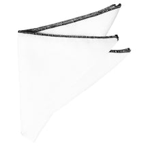 Load image into Gallery viewer, White pocket square with black tipping