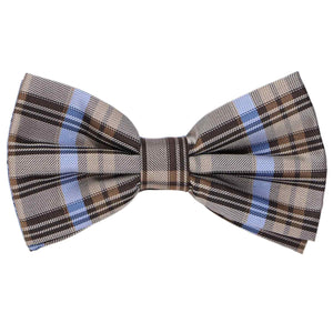 Retreez Preppy Stripe Skinny Tie - Brown & Grey Woven Microfiber Necktie For Men & Women