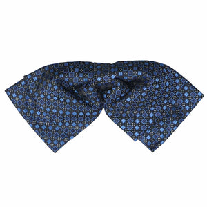Brilliant Blue Marie Square Pattern Floppy Bow Tie