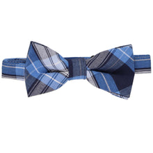 Load image into Gallery viewer, Blue plaid bow tie on a white background