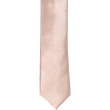 Load image into Gallery viewer, The front of a blush pink skinny tie, laid flat