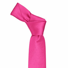 Load image into Gallery viewer, Boys' Bright Fuchsia Solid Color Necktie