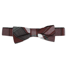 Load image into Gallery viewer, Boys' burgundy plaid uniform bow tie