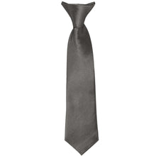 Load image into Gallery viewer, Boys&#39; Graphite Gray Solid Color Clip-On Tie
