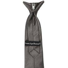 Load image into Gallery viewer, Boys&#39; Graphite Gray Solid Color Clip-On Tie