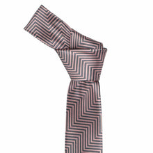 Load image into Gallery viewer, Knot on a boys soft pink chevron striped tie
