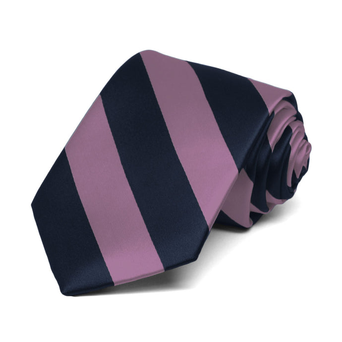 Boys' dusty purple and navy blue striped tie
