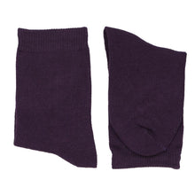 Load image into Gallery viewer, A pair of boys&#39; folded eggplant socks