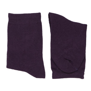 A pair of boys' folded eggplant socks