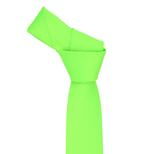 Load image into Gallery viewer, Boys' Hot Lime Green Solid Color Necktie