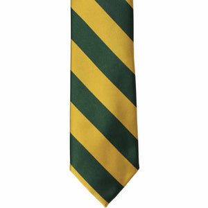 Boys' Hunter Green and Gold Striped Tie