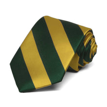 Load image into Gallery viewer, Boys&#39; Hunter Green and Gold Striped Tie