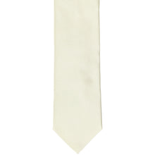 Load image into Gallery viewer, The front of a boys&#39; solid white ivory tie