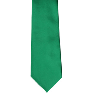 The front of a boys' kelly green solid tie