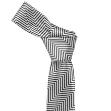 Load image into Gallery viewer, Knot on a boys' pewter chevron striped tie