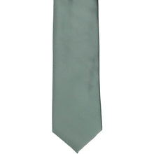 Load image into Gallery viewer, The front of a boys stormy gray tie, laid out flat