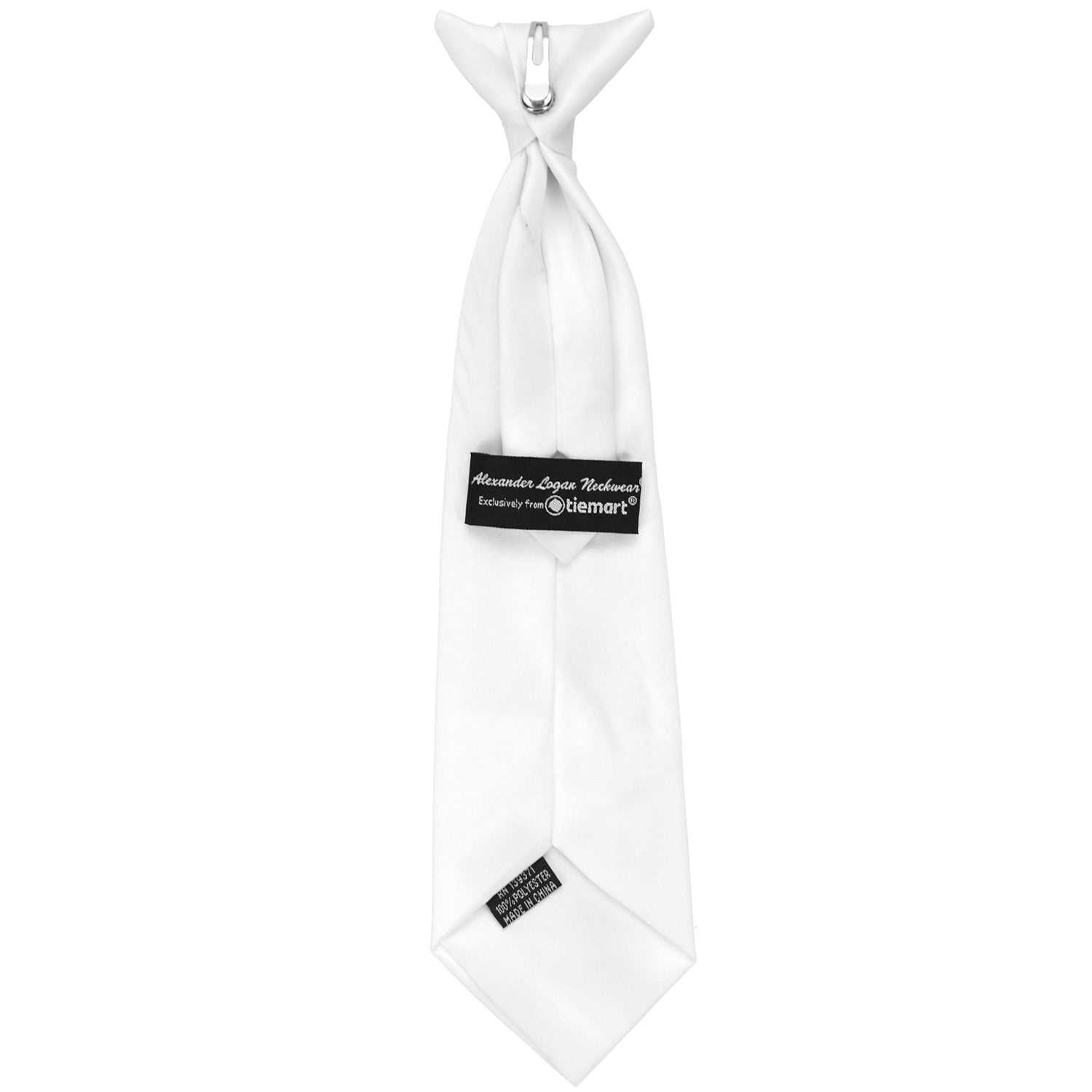 litmus KISHIDAMIKI chain tie white ジャガード boys-white-clip-on-tie-back.