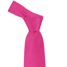 Load image into Gallery viewer, Knot on a bright fuchsia staff tie
