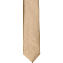 Load image into Gallery viewer, The front of a bronze skinny tie, laid flat