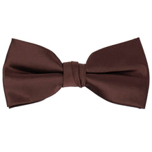 Load image into Gallery viewer, A classic pre-tied clip-on bow tie in a rich brown color, displayed against a solid white background.