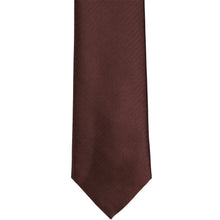 Load image into Gallery viewer, A close-up of a herringbone necktie in a  brown color, shown against a plain white background.