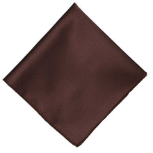 Load image into Gallery viewer, A brown square pocket square with a subtle woven herringbone texture, displayed on a solid white background.