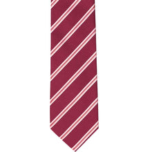 Load image into Gallery viewer, The front of a pencil striped slim tie, laid flat