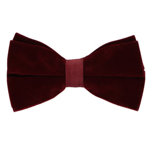 Burgundy velvet bow tie