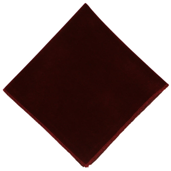A burgundy velvet pocket square