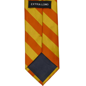 Burnt Orange and Gold Extra Long Striped Tie
