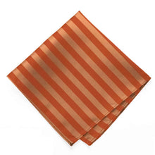Load image into Gallery viewer, Burnt Orange Formal Striped Pocket Square