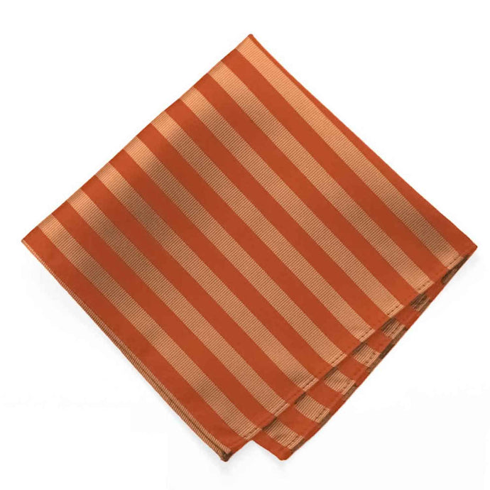 Burnt Orange Formal Striped Pocket Square