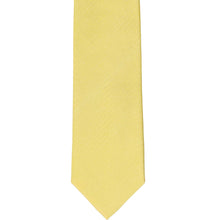 Load image into Gallery viewer, The front of a butter yellow herringbone tone-on-tone slim tie