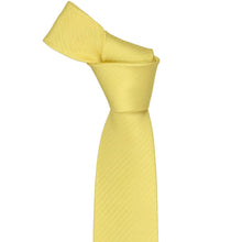 Load image into Gallery viewer, Knot on a butter yellow necktie on a white background