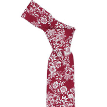 Load image into Gallery viewer, A burgundy floral tie knot