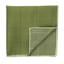 Load image into Gallery viewer, Wasabi green glen plaid pocket square