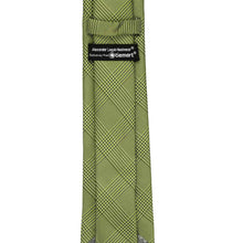 Load image into Gallery viewer, Back of a wasabi green glen plaid tie