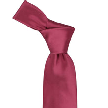 Load image into Gallery viewer, Close up of the knot on a cinnamon rose solid color tie