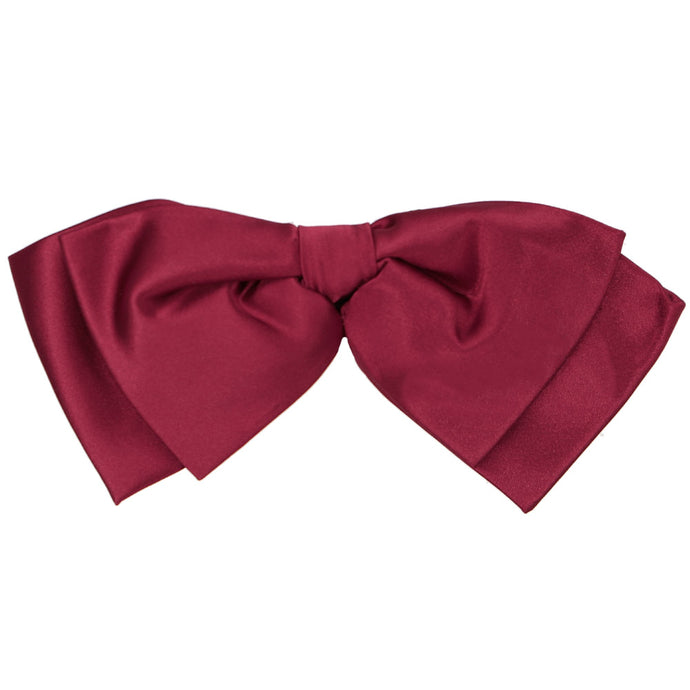 A claret red solid color floppy bow tie